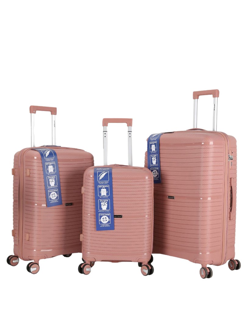 VIPTOUR 3 Pieces PP Hardside 360 degree Spinner Wheels Trolley Luggage Set with TSA Lock 20/24/28 Inch - Image 1