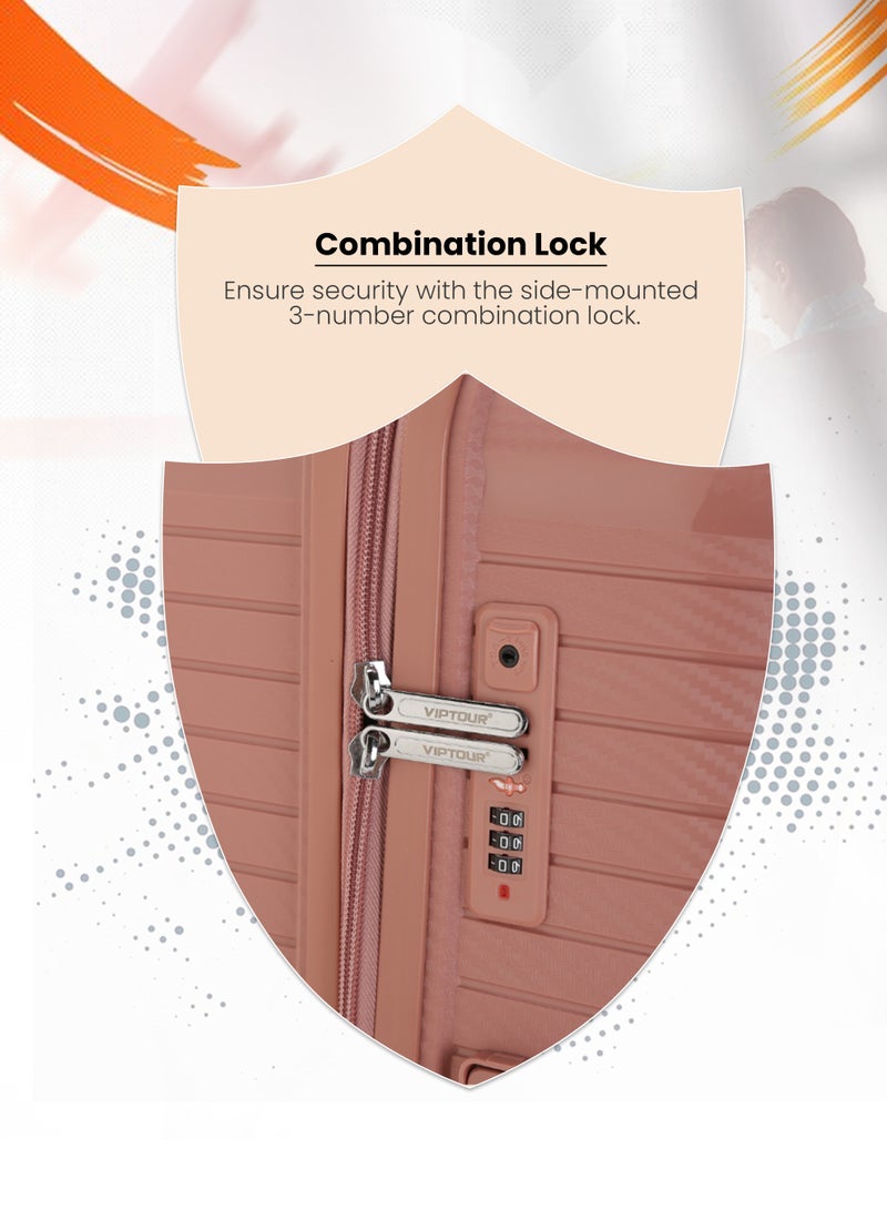 VIPTOUR 3 Pieces PP Hardside 360 degree Spinner Wheels Trolley Luggage Set with TSA Lock 20/24/28 Inch - Image 2