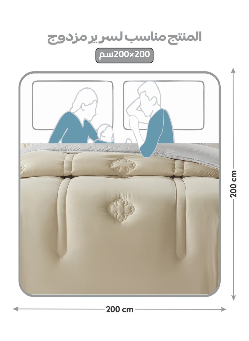 دوناتيلا طقم مفرش ريجنت 6 قطع مقاس مزدوج 240 × 260 سم بحشوة ثابتة رمادي كتان  - Image 3