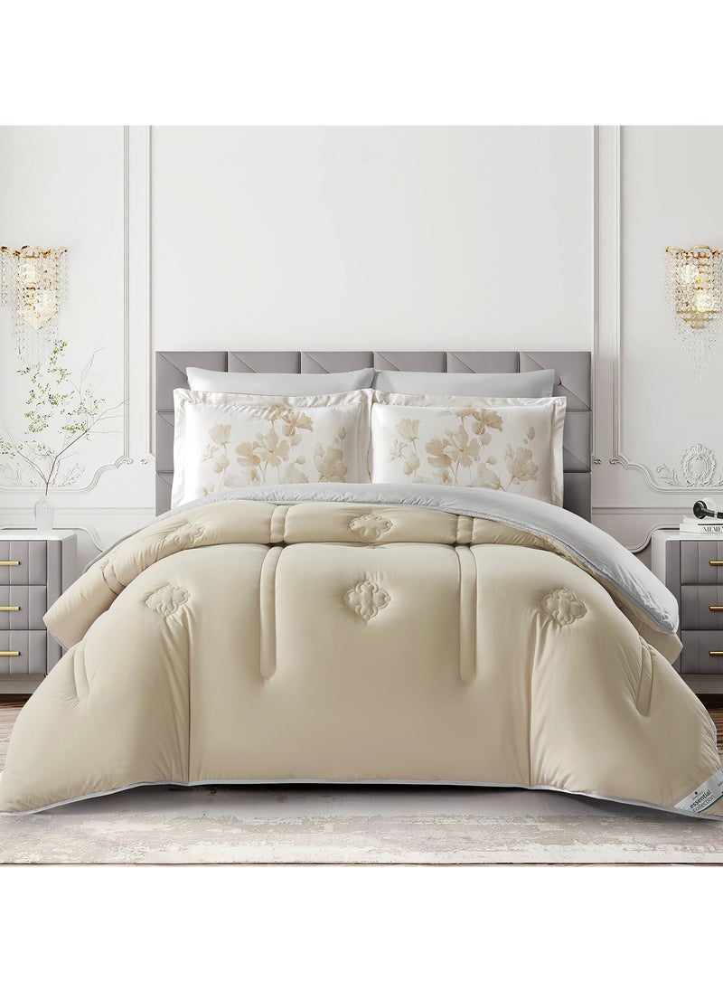دوناتيلا طقم مفرش ريجنت 6 قطع مقاس مزدوج 240 × 260 سم بحشوة ثابتة رمادي كتان  - Image 1