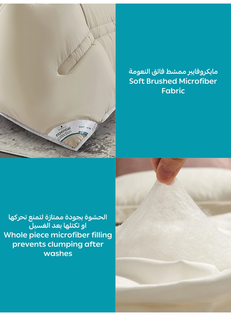 دوناتيلا طقم مفرش ريجنت 6 قطع مقاس مزدوج 200 × 200 سم بحشوة ثابتة رمادي كتان - Image 4