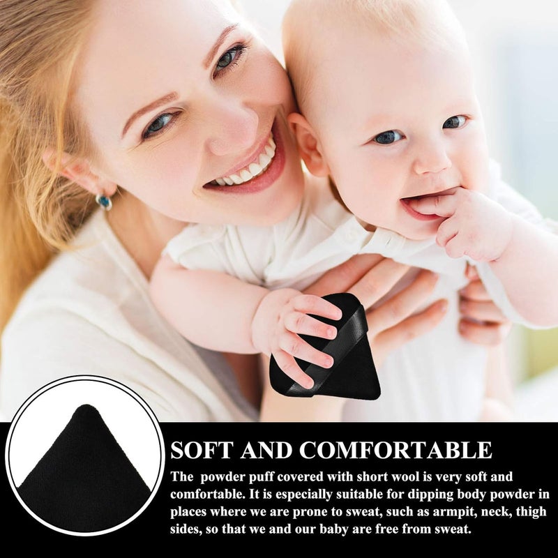 Maitys 12 Pieces Powder Puff Triangle Face Makeup Cosmetic for Loose Powder Soft Body Washable Reusable Foundation Sponge Mineral Wet Dry Makeup Tool(Black, White, Small) - Image 5