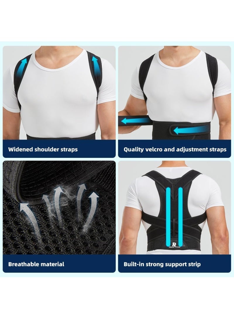 Back Brace and Posture Corrector for Men and Women Adjustable Back Straightener Posture Corrector, Scoliosis and Hunchback Correction, Spine Corrector, Support for Upper Lower Back Pain Relief - Image 3