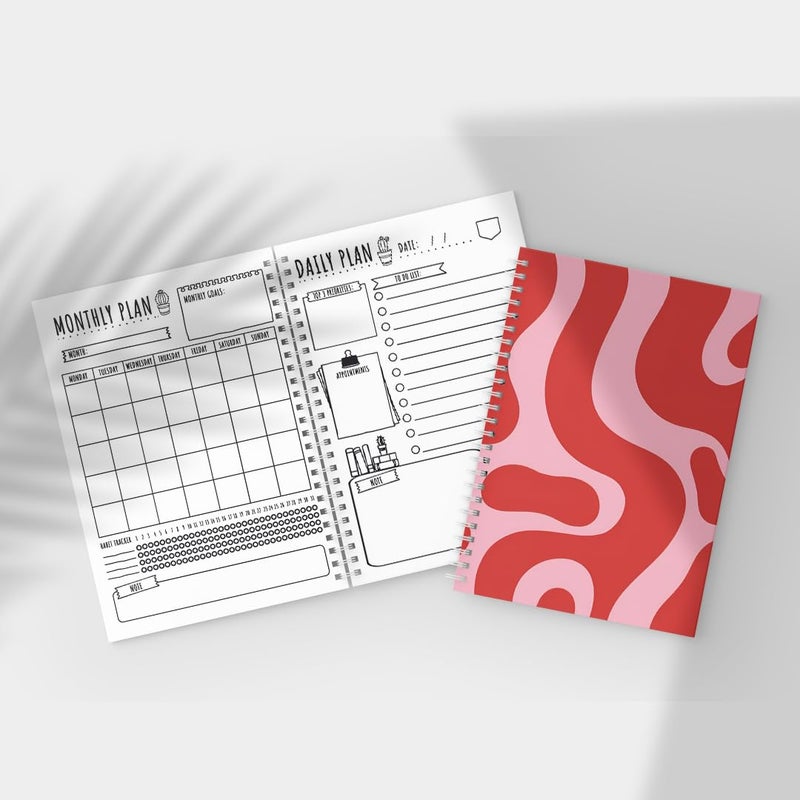 zenithink Daily Planner Undated KIT with 3 Bookmarks | 60+Stickers - 350gsm A5 Size Hard Bound, 80 GSM - 164 pages | Day | Weekly | Monthly Pages (Girl Aesthetic 2- Daily Planner Get Things Done) | 4 Months - Image 2