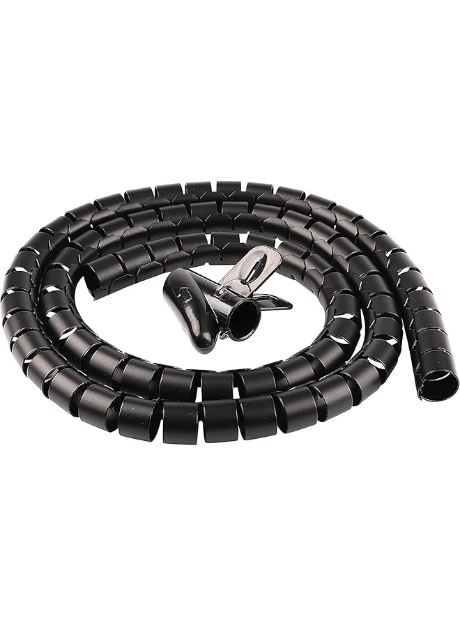 erorex Life Cable Management Sleeve Organizer Zipper Cord Organizer Spiral Winding Cable Tidy Pipe Holder Flexible Cord Covered Protective Bundler Sleeve Hose For Office Computer Tv 4 Meter  - Image 1
