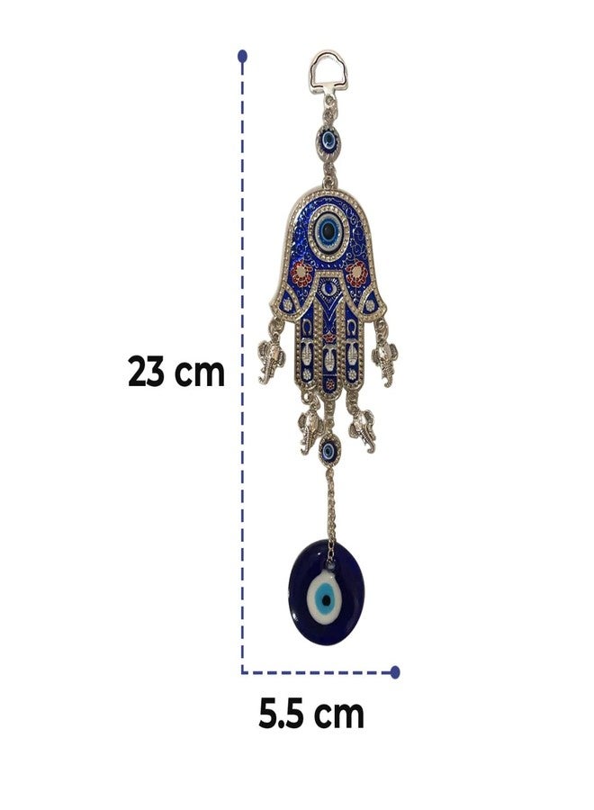Ryme Turkish Evil Eye Hamsa Hand (Hamsa Palm) Wall Hanging for Good Luck Prosperity Zodaic Success Health Wealth Office Home Decor & Car - Image 2