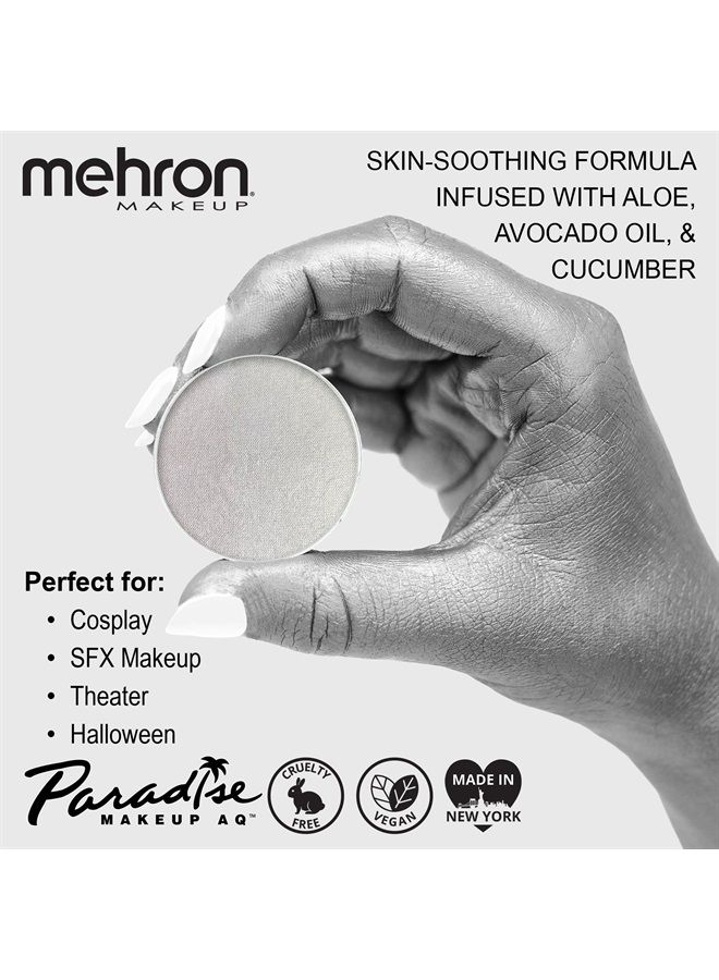 mehron Makeup Paradise Makeup AQ Refill (.25 oz) (Metallic Silver) - Image 2