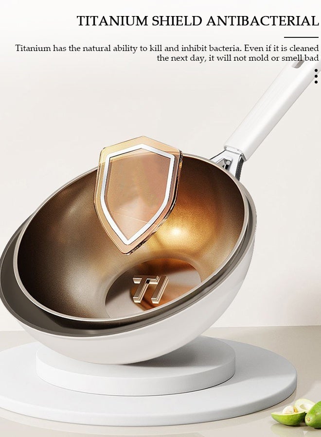 DUNISO Titanium Ceramic Lightweight Frying Pan Skillet Thickened Bottom,30cm Healthy Non-Stick 0 Fluorine Washable Coating Pans with Heat-Resistant Hanging Handle Thickened Glass Lid,Durable Wear and High Temperature Resistance Omelette Pan Compatible with All Stovetops,Ideal Frying, Cooking, Sauteing - Image 3