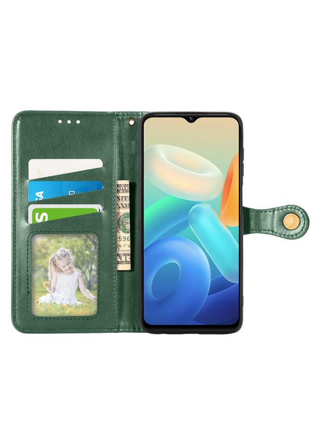 إيروريكس جراب لهاتف vivo Y55 5G بتصميم كلاسيكي بلون سادة مع مشبك من الجلد - Image 3