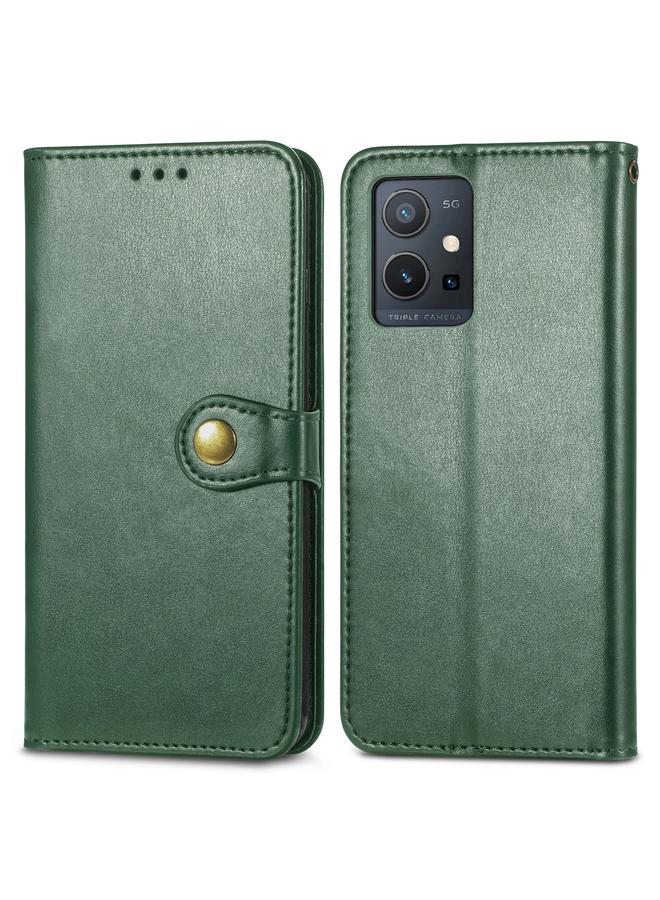 إيروريكس جراب لهاتف vivo Y55 5G بتصميم كلاسيكي بلون سادة مع مشبك من الجلد - Image 2