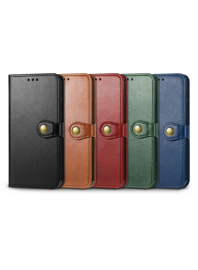 إيروريكس جراب لهاتف vivo Y55 5G بتصميم كلاسيكي بلون سادة مع مشبك من الجلد - Image 5