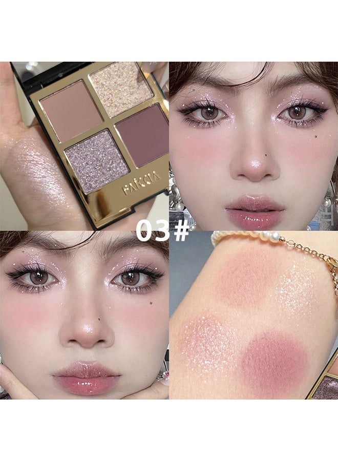 Faiccia Mojito Quad Eyeshadow, 4 Shades Mauve Purple & Pink with Glitter, Matte & Shimmer for Romantic Smoky & Daily Looks 03# - Image 2