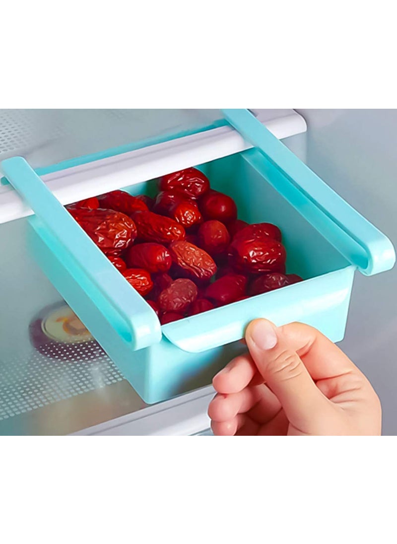 Kriya - kriya 4 pcs fridge space saver organizer slide storage rack shelf drawer multi colour - Image 1