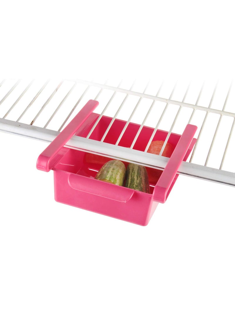 Kriya - kriya 4 pcs fridge space saver organizer slide storage rack shelf drawer multi colour - Image 1