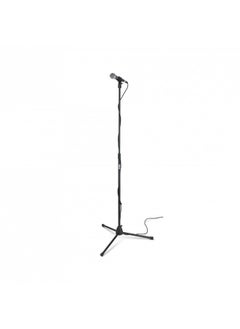 On-Stage MS7700B Tripod-Base Mic Stand (Setup for Vocal and Instrument Microphones, Adjustable Height, 5/8-27 Threading, Portable, Folding, Nonslip Rubber Feet, Cable Clip, Steel, Black)