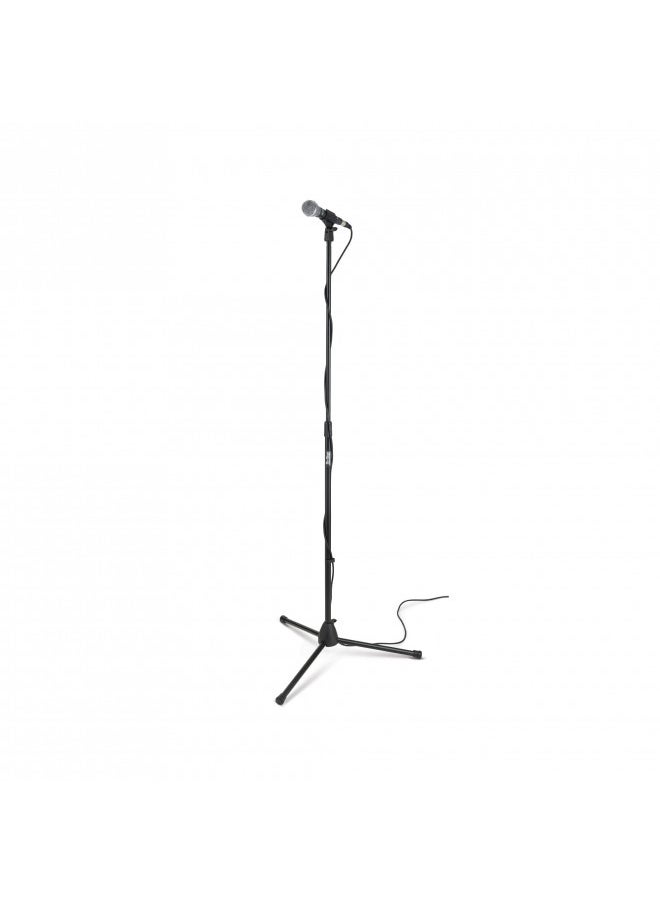 OnStage - On-Stage MS7700B Tripod-Base Mic Stand (Setup for Vocal and Instrument Microphones, Adjustable Height, 5/8-27 Threading, Portable, Folding, Nonslip Rubber Feet, Cable Clip, Steel, Black) - Image 1