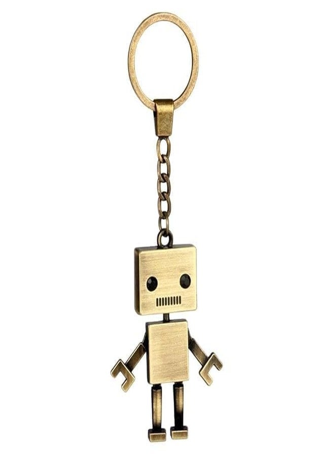 Dhaval KAVID Stylish Retro Robot Keyring Pendant | Vintage Metal Key Chain for Car, Bike, Backpack & Keys | Funky Unisex Gift Item - Image 3