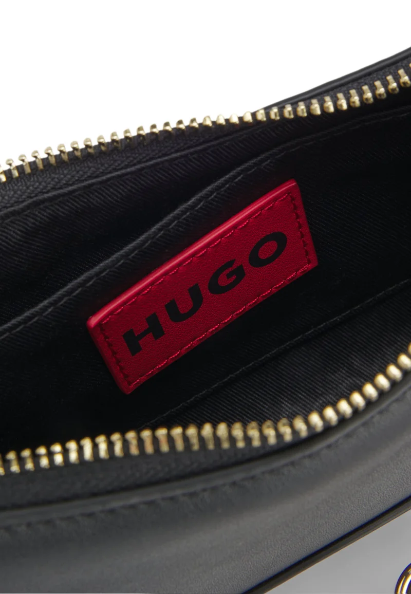 HUGO Black Faux-leather shoulder bag with two straps for Women | Best Price UAE