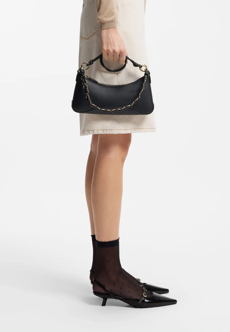 HUGO Black Faux-leather shoulder bag with two straps for Women | Best Price UAE