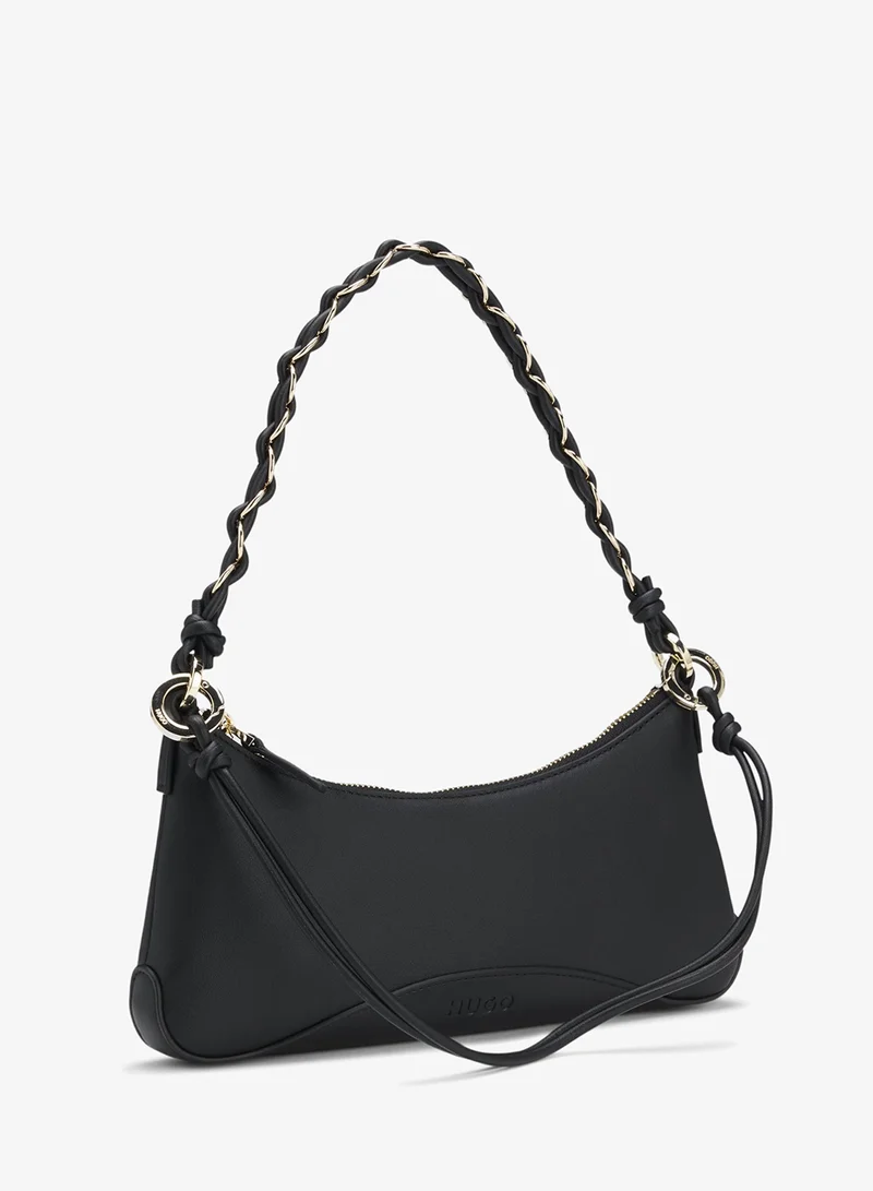 HUGO Faux-leather shoulder bag with two straps