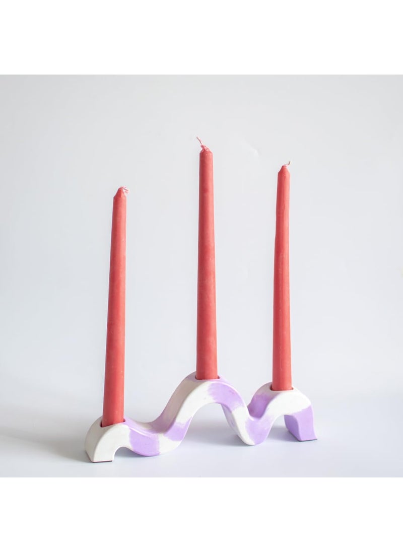 Dwell dapper Dwell dapper Concrete Candle Holders for Tapered Candles Christmas Candle Holder Tealight Holder Best Gift for Christmas Decor Christmas Decoration Dining Table  - Image 2