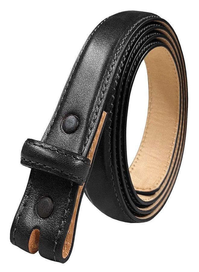 بيلتس.كوم حزام رسمي من جلد العجل الإيطالي الأصلي مع أزرار كبس، عرضه 1 بوصة (25 مم) (أسود ناعم، 36) - Image 1