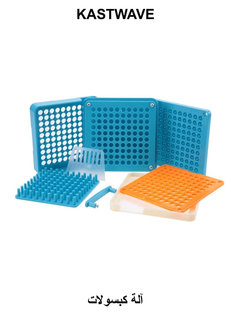 KASTWAVE Capsule Machine for Capsules with High Efficiency, Capsule Machine, No.00 to 100 Holes, Suitable for Small Factories, Pharmacies, Sample Rooms, Laboratories, Hospitals, Blue - Image 1