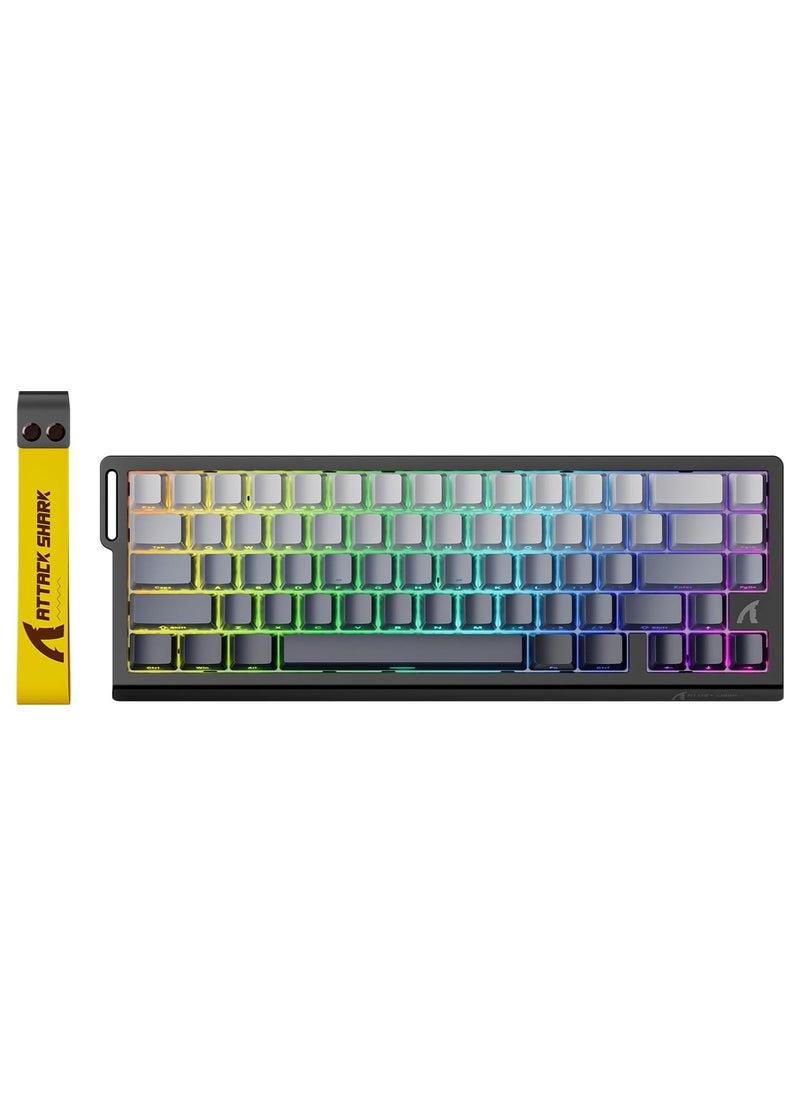 Attack Shark - ATTACK SHARK X68 HE Rapid Trigger Mechanical Gaming Keyboard 60% Wired TKL with Adjustable Actuation,Hall Effect Magnetic Switch,8KHz Polling Rate,RGB Backlit,Top Mount,Side Printed Keycap(Moonlight) - Image 1
