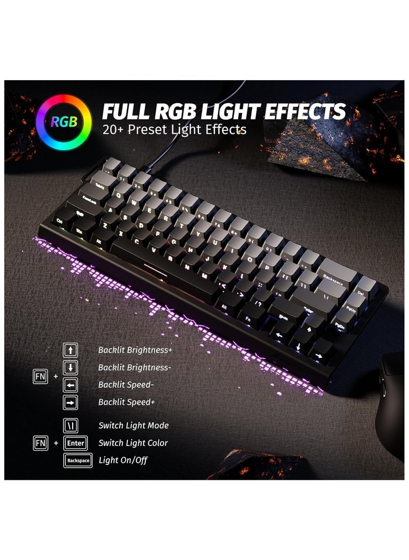 Attack Shark - ATTACK SHARK X68 HE Rapid Trigger Mechanical Gaming Keyboard 60% Wired TKL with Adjustable Actuation,Hall Effect Magnetic Switch,8KHz Polling Rate,RGB Backlit,Top Mount,Side Printed Keycap(Moonlight) - Image 1