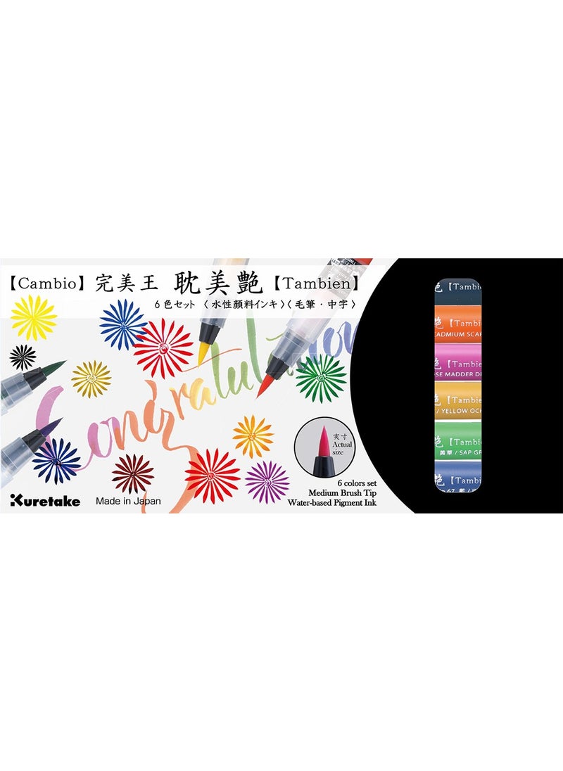 Zig Cambio Tambien Pen Brush Tip Pen Set B 6 Colors  - Image 3