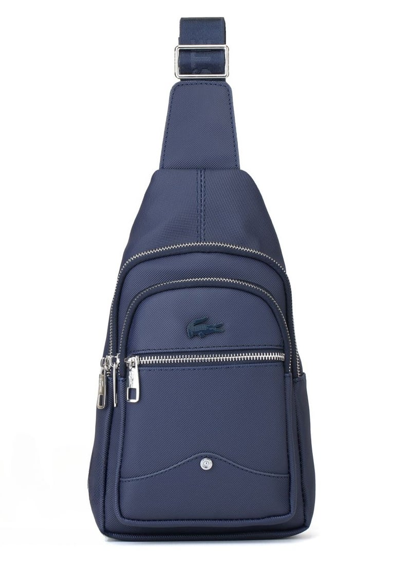 "Men's Blue Crossbody Bag: Modern and Stylish with Adjustable Strap, Multiple Pockets, Lightweight and Durable Design, Perfect for Daily Use, Travel, and Casual Outings, Functional Accessory"  - Image 1