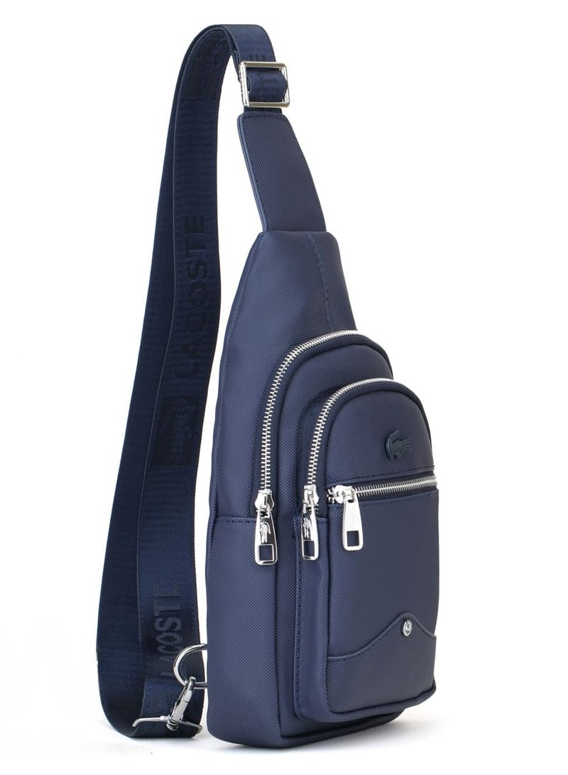 "Men's Blue Crossbody Bag: Modern and Stylish with Adjustable Strap, Multiple Pockets, Lightweight and Durable Design, Perfect for Daily Use, Travel, and Casual Outings, Functional Accessory"  - Image 2