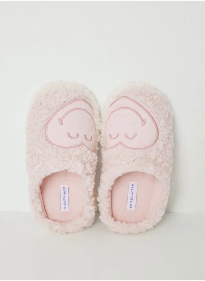 women'secret Faux shearling Smiley slippers