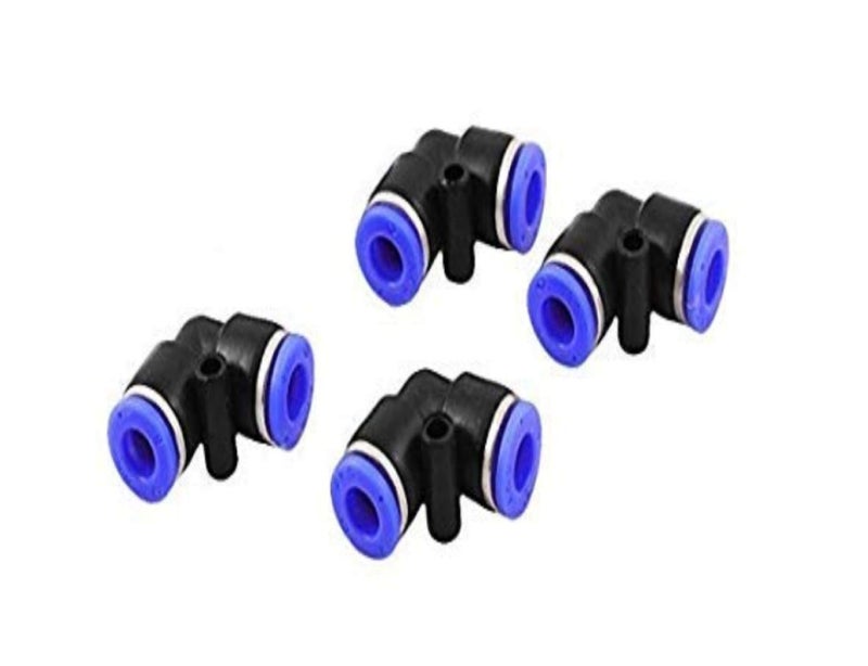 KROST Tools Centre 8mm Air Pneumatic 4pcs L Shaped Push In Elbow Connector Tube Fittings  - Image 1
