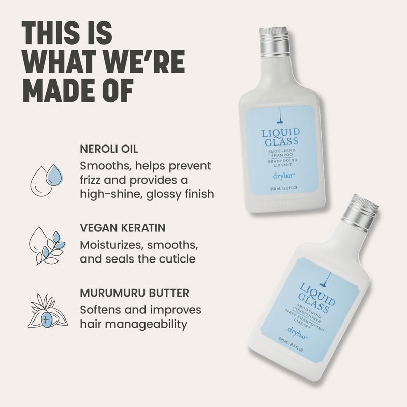 Drybar Liquid Glass Smoothing Conditioner - Travel Size | Reduces Frizz, Adds a Smooth & Shiny Finish, Lightweight Formula for all Hair Types, Vegan & Cruelty Free - Image 4