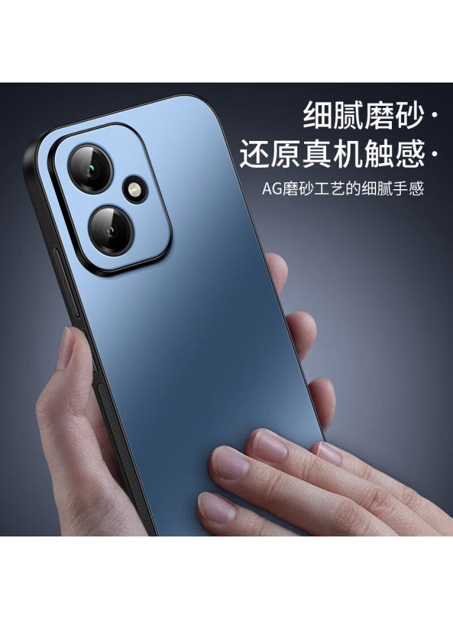 Shangsu Matte Lens Full Coverage Anti-fall Case For Honor 400 Huawei Honor 400 Protective Case Ag Frosted Lens Huawei Solid Color Simple Business Female Male Shell Graphite Black - Image 2