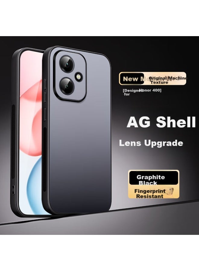 Shangsu Matte Lens Full Coverage Anti-fall Case For Honor 400 Huawei Honor 400 Protective Case Ag Frosted Lens Huawei Solid Color Simple Business Female Male Shell Graphite Black - Image 1