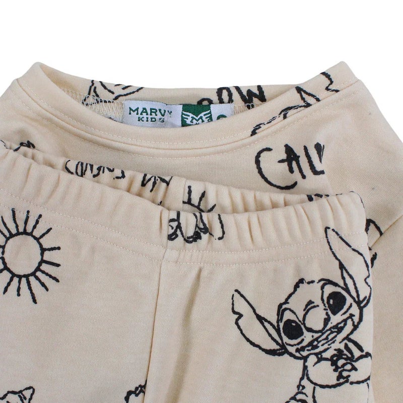 مارفي طقم حرارية للبنات – بيج بطبعة - Image 3