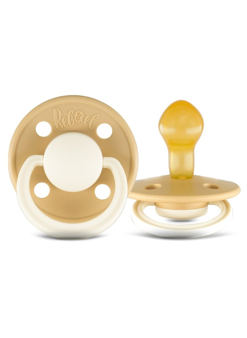 Rebael Fashion Natural Rubber Round Pacifier Size 2 - Baby 6M+ (1-pack) - Dusty Pearly Mouse - Image 1