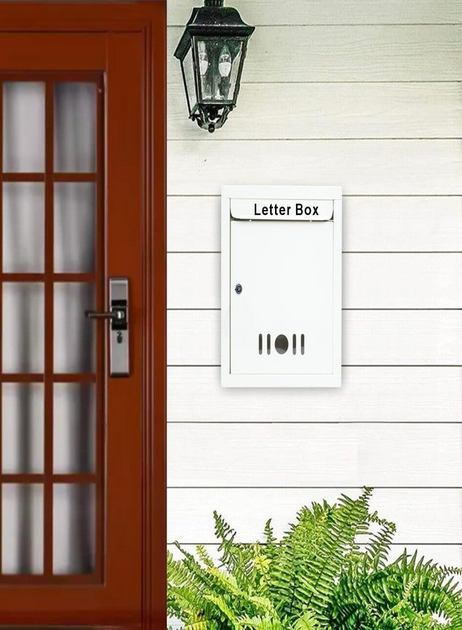 HOMIFLY Wall Mount A4 Size Letter Box/Mail Box/Suggestion Box/Complaint Box for Office/Post Box for Home gate with Clear Window View & Secure Key Lock - (Ivory) - Image 2