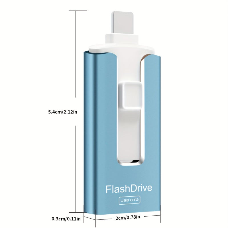 Pink 256GB 2-In-1 USB Flash Drive And Adapter For iPhone iPad Android Phone Tablet PC - Image 4