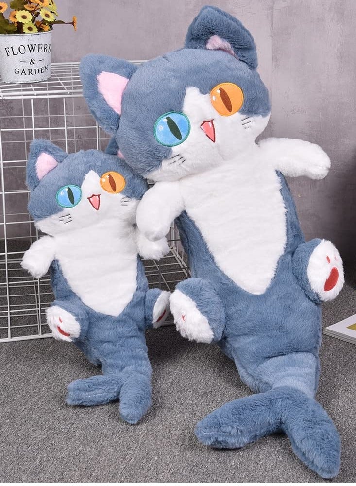 SYOSI Lovely Plush Shark Cat Doll C ute Cartoon Soft Stuffed Shark Kitten Pillow Long Throw Sleeping Pillow Doll Toy Gift for Kids Girlfriend (50cm)  - Image 5