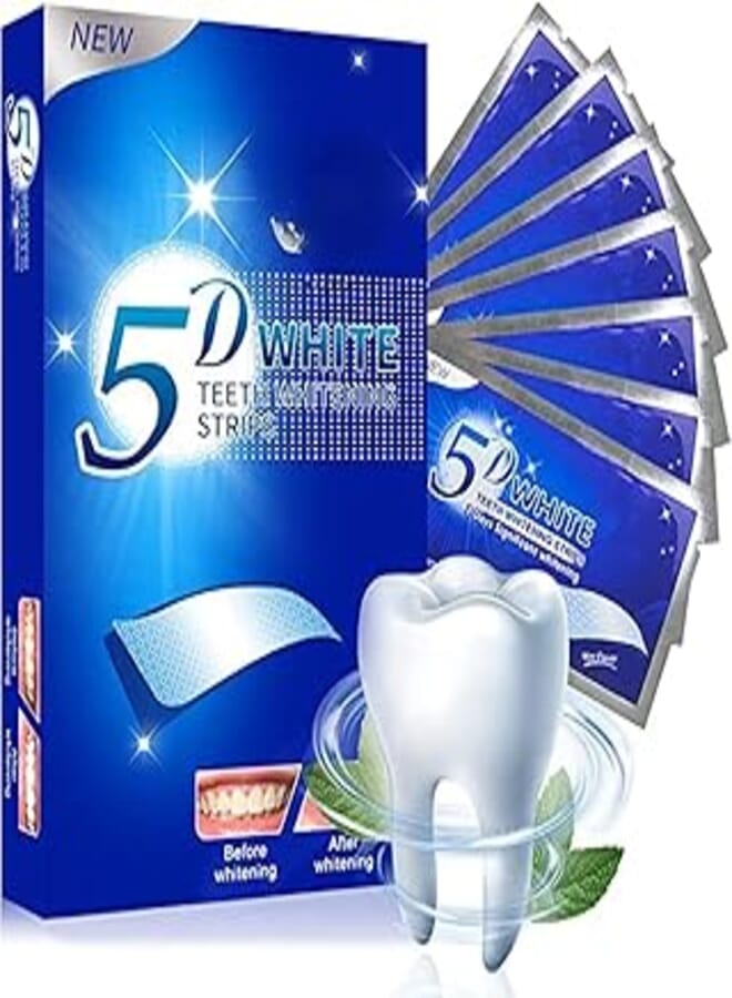 Teeth Whitening Strips 5d,Contains No Harmful Substances Effective Home.
