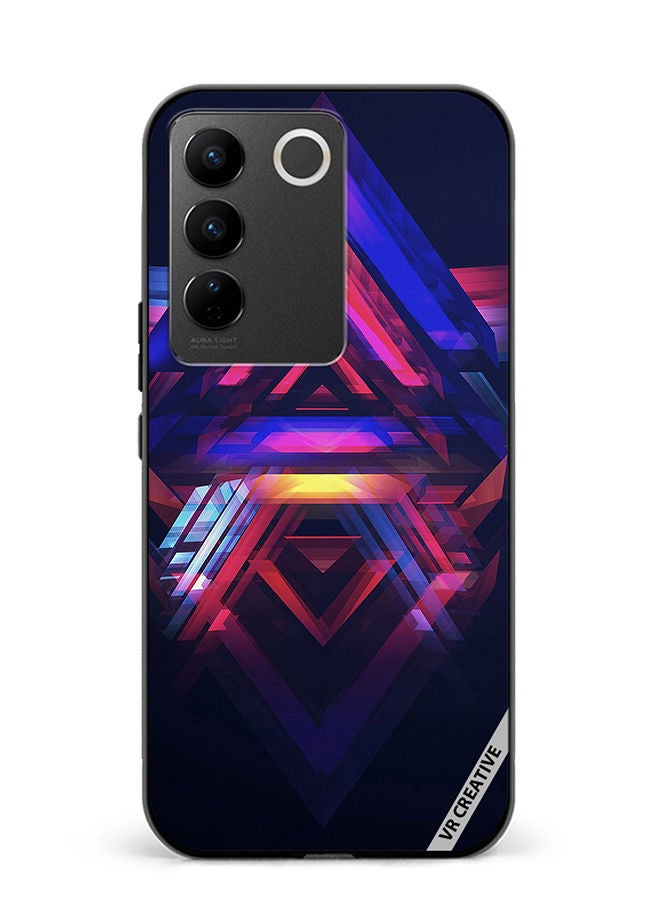VR CREATIVE Protective Case Cover For Vivo V27e Abstract Design Multicolour - Image 1