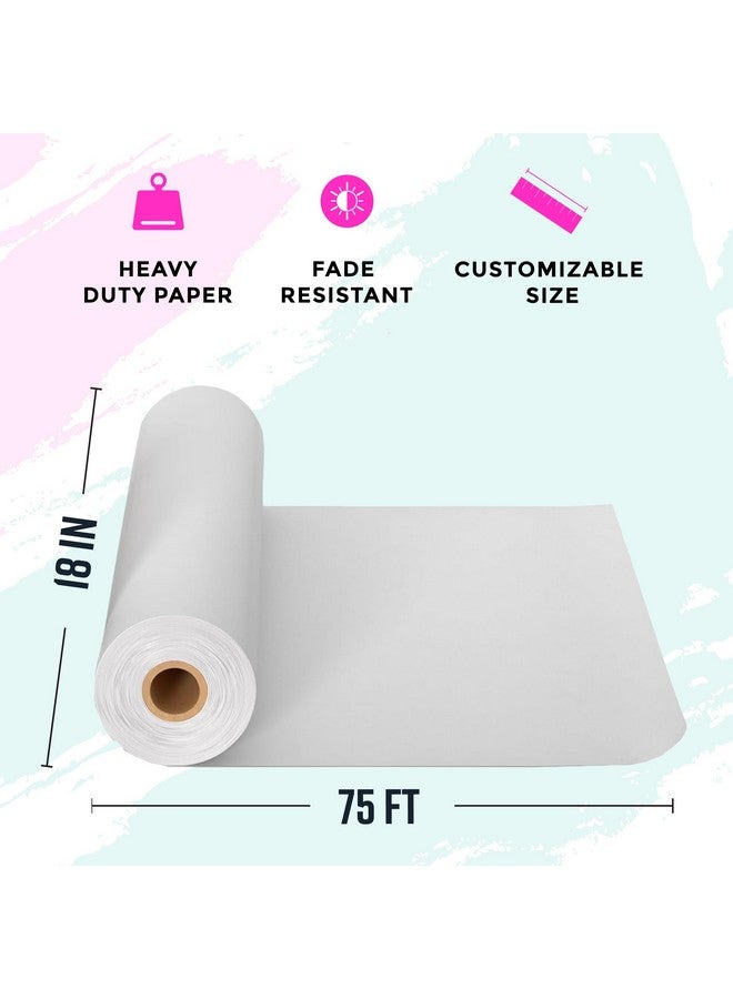 Bryco Goods White Kraft Arts and Crafts Paper Roll ââ‚¬â€œ 2 Pack of 18ââ‚¬Â x 75ââ‚¬â„¢ (900 Inch) Rolls - Ideal for Paints, Wall Art, Easel Paper, Fadeless Bulletin Board Paper, Gift Wrapping Paper & Kids - Image 3