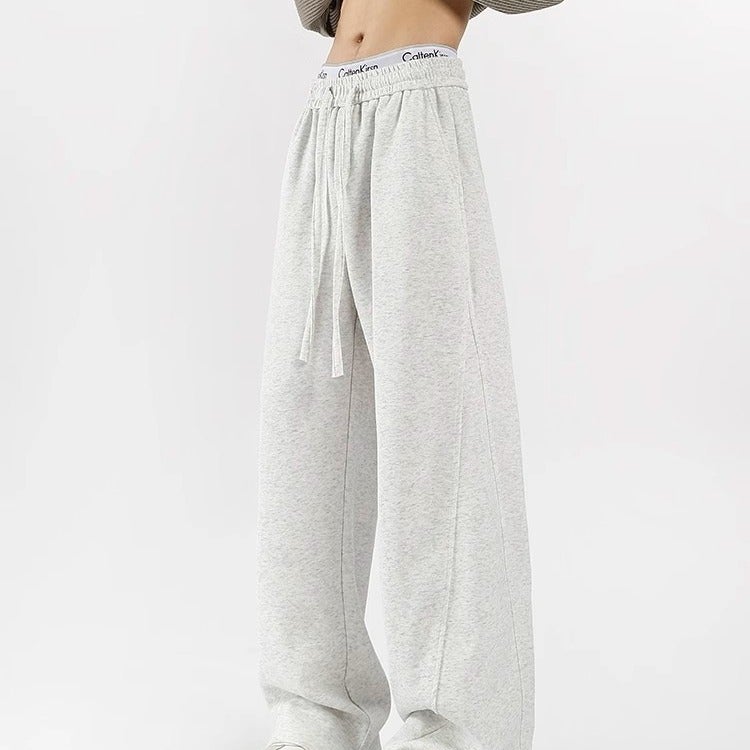 Small Machete Casual Sweatpants Mens Autumn Wear American Retro hiphop Pants Loose All-match Sports Pants white gray