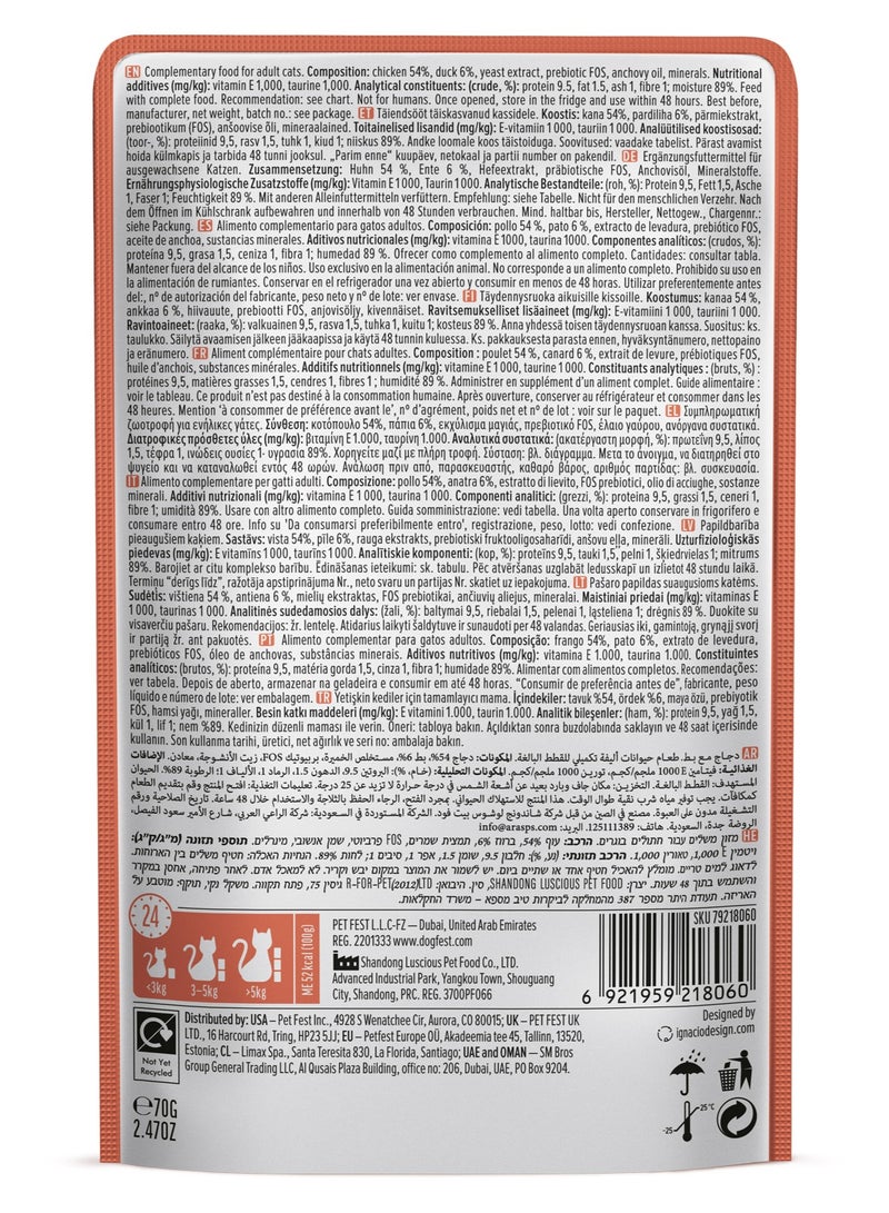 Cat Fest CatFest Chicken with Duck in Tender Jelly, Gourmet Wet Cat Food, Soft Texture, Grain-Free, High Protein, 70g Pouch  - Image 2