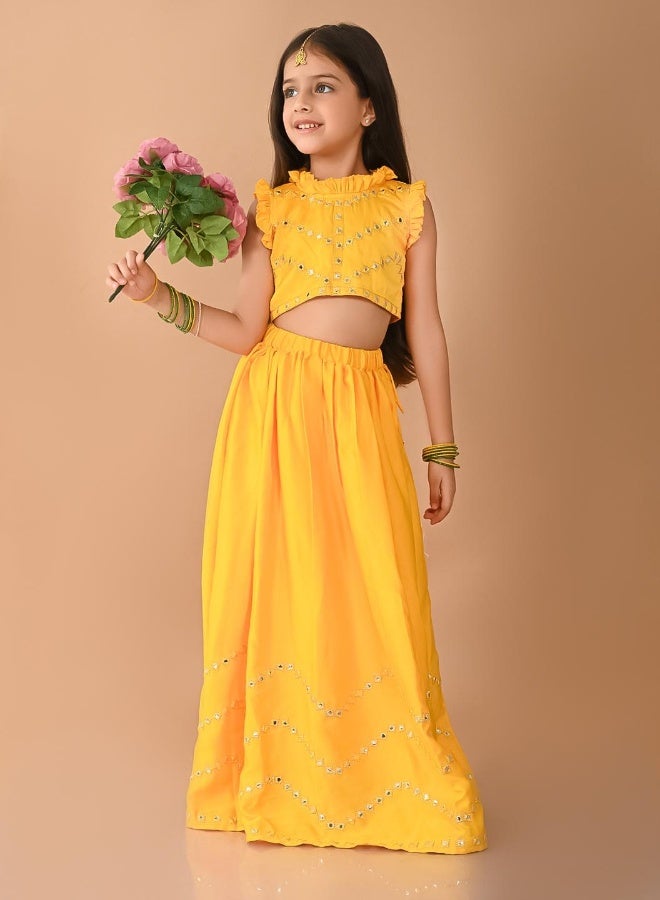 LILPICKS Girls Yellow Lehenga Choli - Image 3