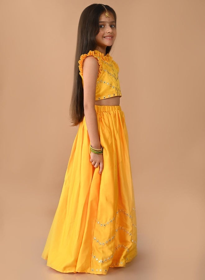 LILPICKS Girls Yellow Lehenga Choli - Image 4