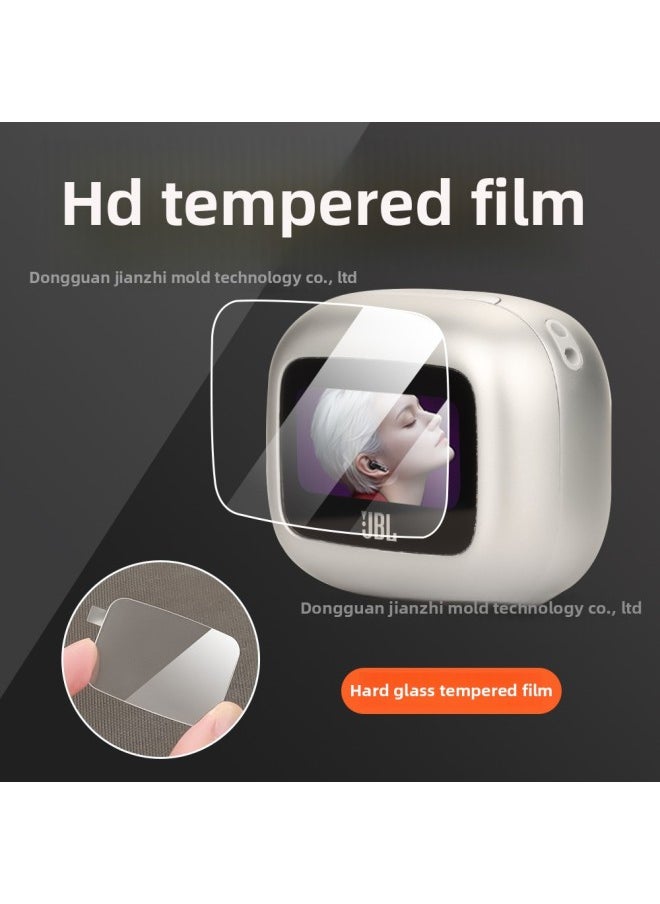 Suitable For JBL LIVE BEAM 3 Colorful Pod Earphone Protective Cover TPU Transparent Shell Explosion-proof Tempered Film-Colour:Tpu Transparent Split-Model:Beam 3 Colorful Pod